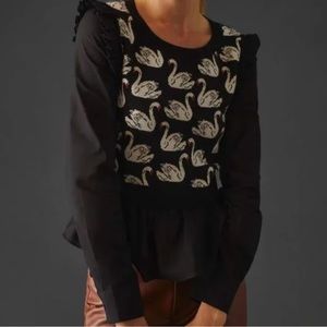 Anthropologie swan blouse
